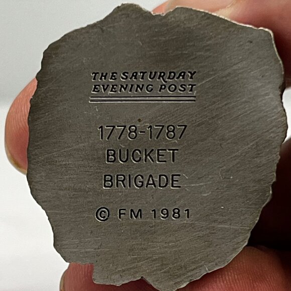 Bucket Brigade The Saturday Evening Post Pewter Figurine By Franklin Mint - 1981 - Picture 2 of 9